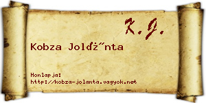Kobza Jolánta névjegykártya